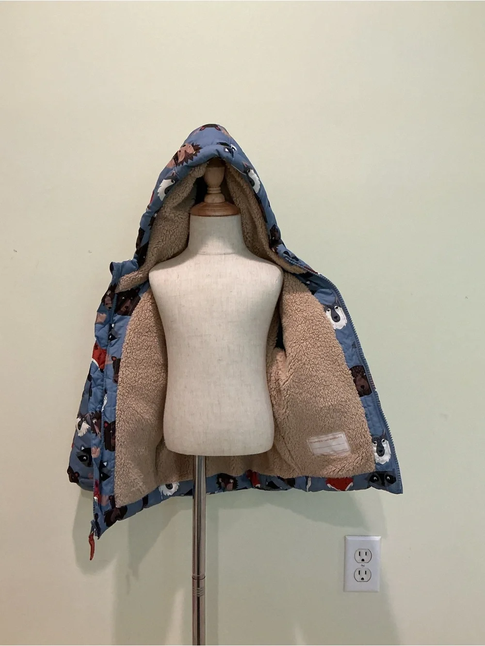 Gymboree Blue Animal Face Puffer Jacket with Hood